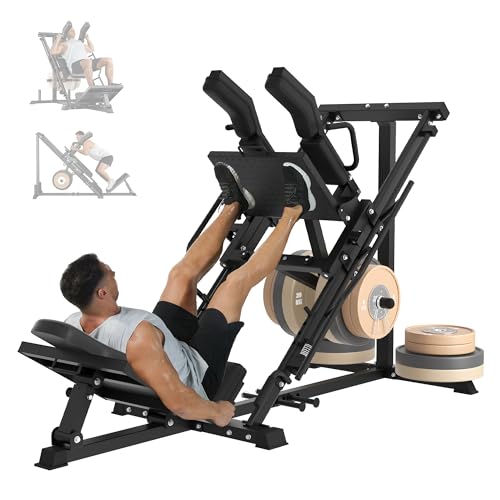 Leg Press Hack Squat Machine, 3-in 1 Professional Leg Squat...