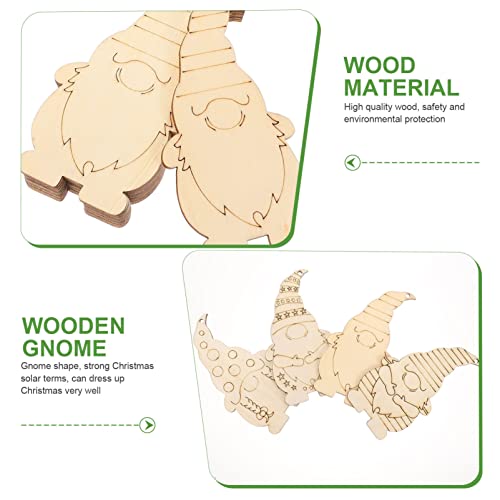 COHEALI 40 Peças Enfeites Pendurados de Gnomo de Madeira de Natal Recortes de Madeira Inacabados Elf