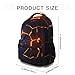 Cool Fire Print Kids Backpack for School Casual Daypack Backpacks Abstract Game Lightweight Book Bag Gamer Player Black Orange Shoulder Bag for Boys Girls Students Travel Camping Outdoor