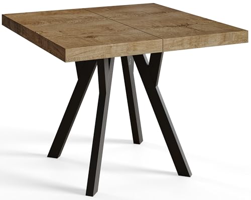 AlpiMeble Table a Manger Extensible - Table Carrée Extensible - Table de Salle à Manger Moderne - Plateau Stratifié 36 mm - Pieds en Hêtre - Mesures de 90...