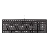 Conexión USB UNYKAch Teclado Slim UK-A7900 con 105 Teclas de Membrana, Conexión USB, Disposición QWERTY Español