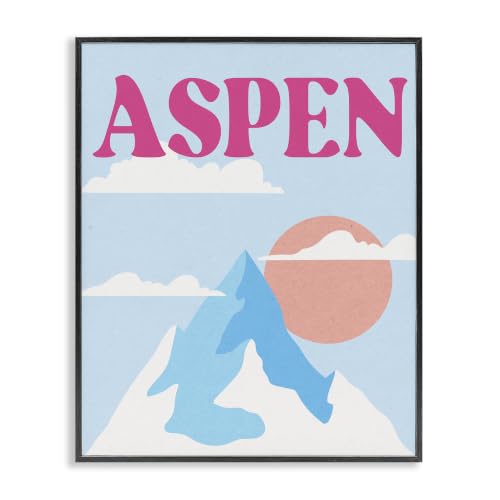 Aspen Snowy Mountain Peak, 11 x 14 Inch Framed Giclée Print