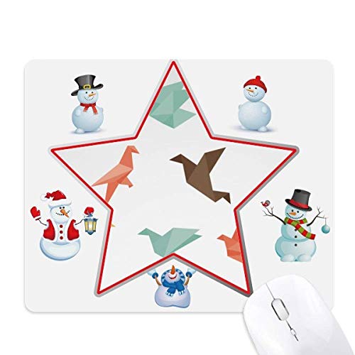 Tapis de souris oiseaux colorés style origami, idée cadeau originale pour bureau et maison
