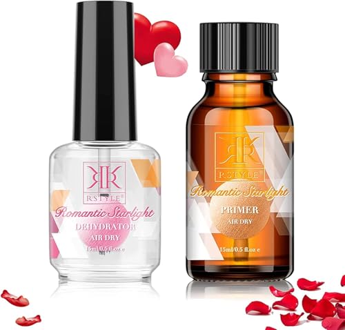 RSTYLE Primer Natural Deshidratador de Uñas, Esmalte Semipermanente empapa de UV LED 2pcs 15ml