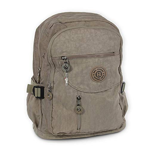 DrachenLeder Damen Herren Sporttasche Rucksack Stone braun Nylon 30x18x38 OTJ604L Nylon Sporttasche Cover