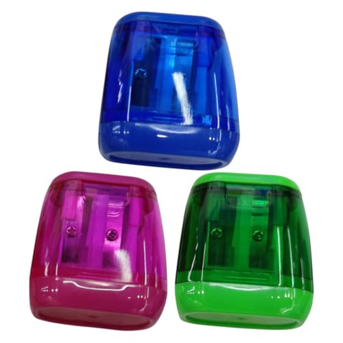 PRETYZOOM Taille-crayons Effet de Taille Réglable en Acier Carbone et Plastique Lot de 3 Manuels à Double Trou Sûrs et Modernes pour Étudiants et Artistes