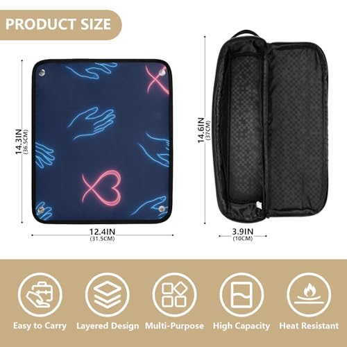 Bolsa de Viaje para Herramientas de Cabello para Mujeres y Tapete Resistente al Calor con Estuche Impermeable para Planchas, Rizadoras y Organizador miniatura 4