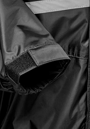 JDC Motorcycle Waterproof Rain Suit Over Suit 1PC - SHIELD - Black - XL - Long Leg (34")