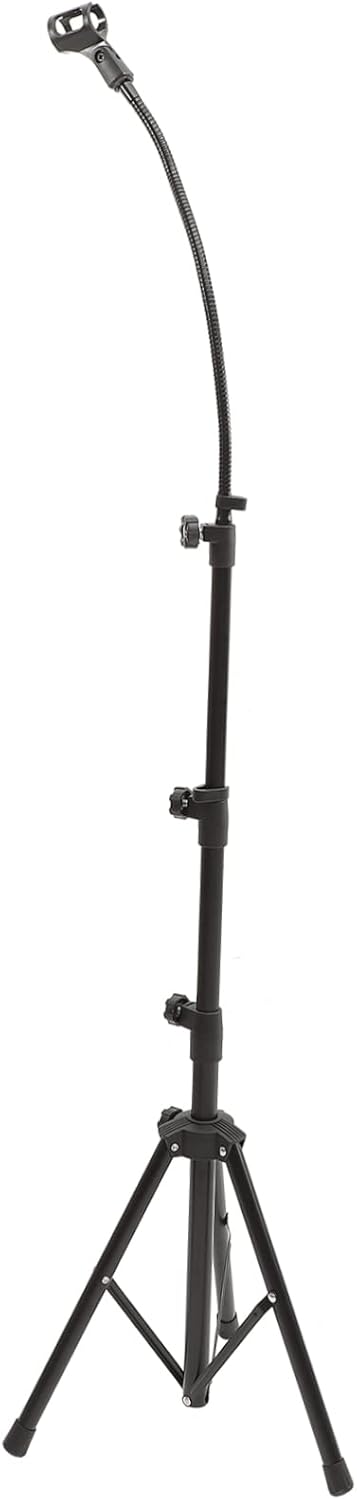 Toyvian Mic Stand Clip Tripod Microphone Rack Standing Holder for Stage Live Performance