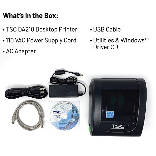 Tsc - B07Ckvb3C7 Da210 Desktop Direct Thermal Label Printer - 4.25", 203 Dpi - Usb 2.0, Black, 11 X 7.6 X 7.2 Inches #TOP3
