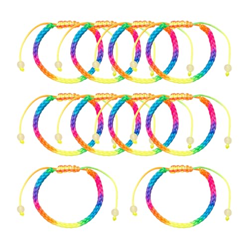 10Stk Rainbow Armbänder,Bunte Armband Freundschaftsarmband Regenbogen Pride Armbander Freundschaftsarmbänder Freundschaftsbänder Regenbogenarmbänder Colorful Geknüpfte Gestalten,für Festival Mitgebsel