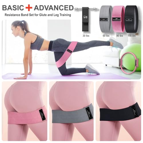 Nuplot Pilates Equipment, Pilates Kit for Home Workouts, Pilates Essentials Kit for Women, Home Pilates Kit with Pilates Ring and Ball Set, Booty Bands, Figure 8 Resistance Band, Yoga Band (Black) by Nuplot - Image 4