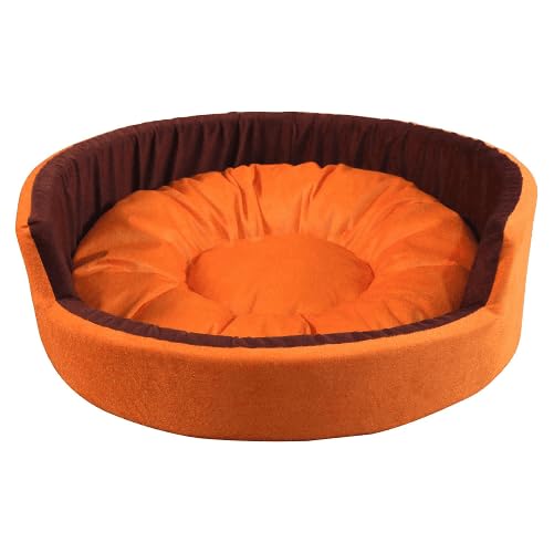 SKYMINT Reversible Dual Ultra Soft Velvet Orange Brown Color Luxury Sofa Round Foam Bed Pet Bed Dog Bed Cat Bed Puppies Puppy Bed Rabbit Bed (XXS) (B0D4MP9XDM) Amazon Price History, Amazon Price Tracker