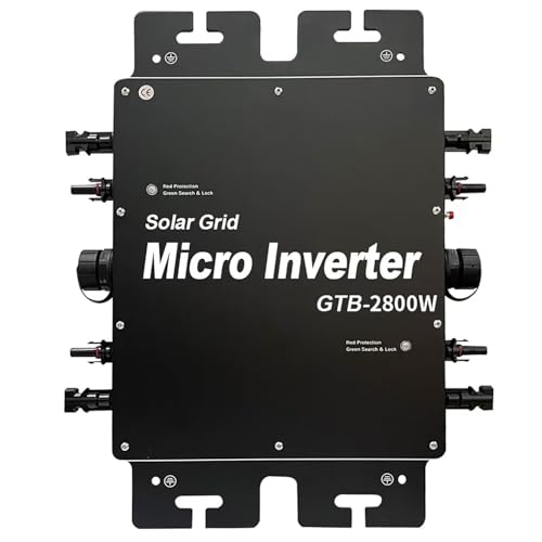 Image of 800W/1200W/2000W/2400W/2800WSolar Grid Tie Micro Inverter, IP65 Waterproof Grid Tie Mppt Micro Inverter, Monitored Via WiFi Or Mobile APP, Six Protection for Solar Panel(Black,2800w)