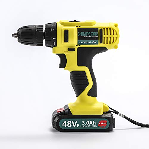 Akku-Bohrschrauber Schlagbohrmaschine Elektroschrauber Schnellladung Mit Led-Arbeitslicht, 3.0Ah 21V Electricdrill,Haushaltsbohren