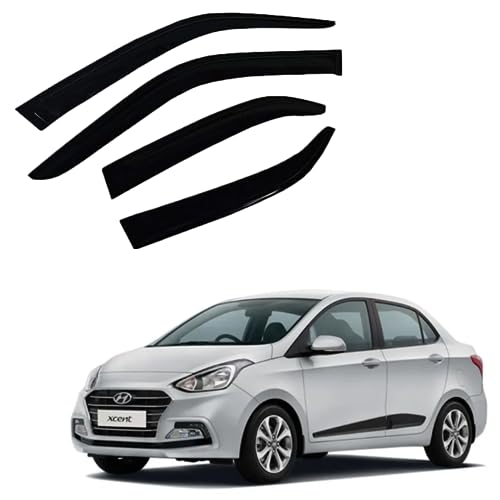 Image of Premium Non-Breakable Car Window Door Visor /Rain Guard /Wind Deflector Compatible for (Hyundai Xcent)