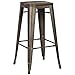Poly and Bark Trattoria Bar Stool with Elm Wood Seat in Bronze (Set of 4)