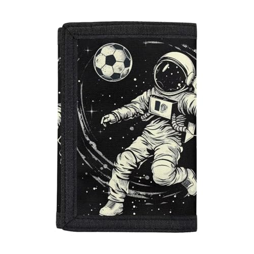 Noteligou Astronaut Kids Wallet for Boys Trifold Wallets Canvas Novelt Wallet Slim Tri-fold Wallet Boys Slim Money Clip Wallet Credit Card Id Holder Fashion Polyester Cardholder Wallets