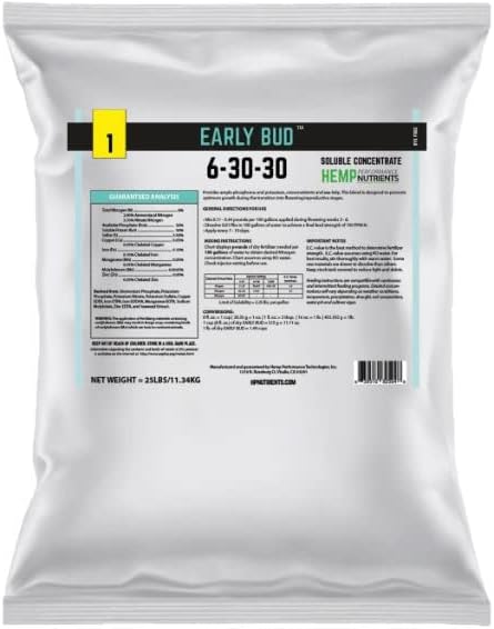 Hemp Performance Nutrients 6-30-30 Early Bud (25 lb Bag)