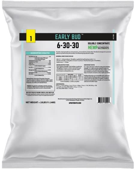 Hemp Performance Nutrients 6-30-30 Early Bud (25 lb Bag)