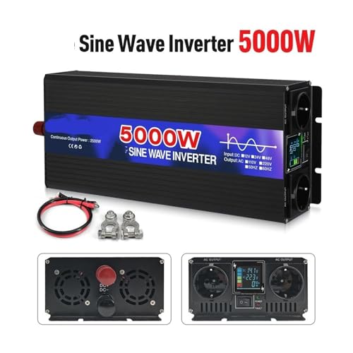 Onduleur pure sinusoïde 5000W robuste avec double prise AC et tolérance 60V-82V - 2