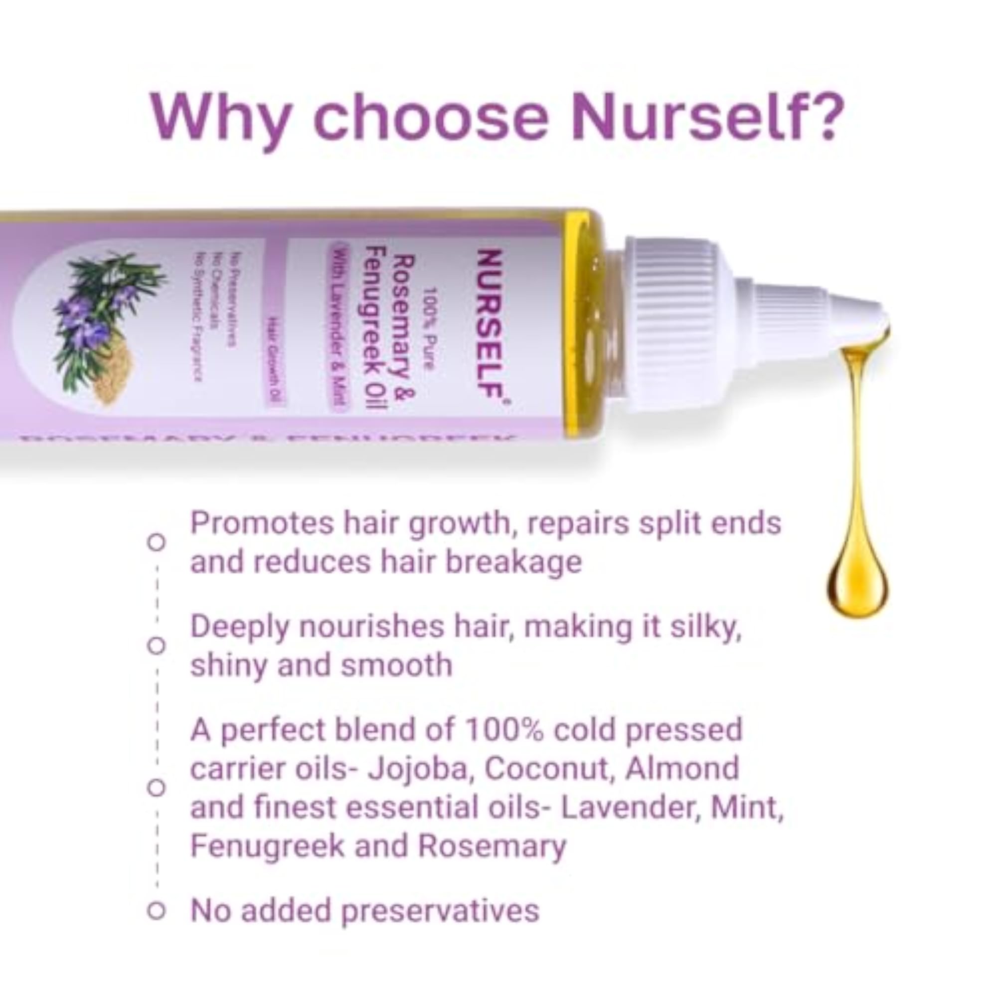 Rosemary & Fenugreek Oil for Hair Growth - 200 ml each Pack