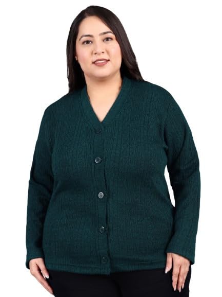 Image of HIFZAA Plus Size Sweater for Womens Woolen Full Sleeve Cardigan 3XL 4XL 5XL 6XL