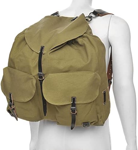 Amazon.com: World War Supply German WW2 1941 Rucksack with Leather Straps Field Green : Sports & Outdoors