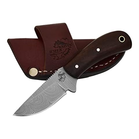 Knives Ranch Handmade Damascus Steel 5-1/2" Cowboy Style Dandy Knife with Indian Rosewood Handle and Heavy-duty Horizontal Carrying Sheath Snug Fit (2006-IRW) Cover
