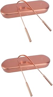 Abaodam 2 Peças Raspador De Língua De Metal Raspador De Língua Metálico Limpador De Língua Limpador De Língua Limpador De Língua Adultos Raspador De Língua Escova Oral Ferramenta De