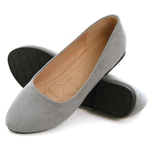 Image of Dear Time Women's Flats Comfortable Slip On Ballet Flats Soft Solid Casual Shoes