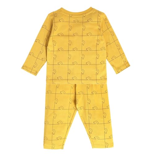 Image of miniklub Baby Round Neck Long Sleeve Full Length Knitted Cotton Clothing Set, Pack of 2 (Yellow Color)