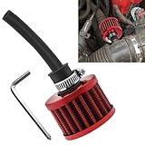 Surosha 212cc Air Filter Valve Cover Breather Filter, Mini Bike Air Filter, 12mm/0.47' Crankcase Breather Filters, Mini Bike Go kart Performance Parts for Predator 212cc 224cc 196cc (Red)