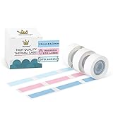 D30 Label - Compatible with Memoking/Phomemo D30 Label Maker, 12x40mm Waterproof Thermal Tape, Light Blue/Sky Blue/Pink Sticker Machine Label, 3 Rolls