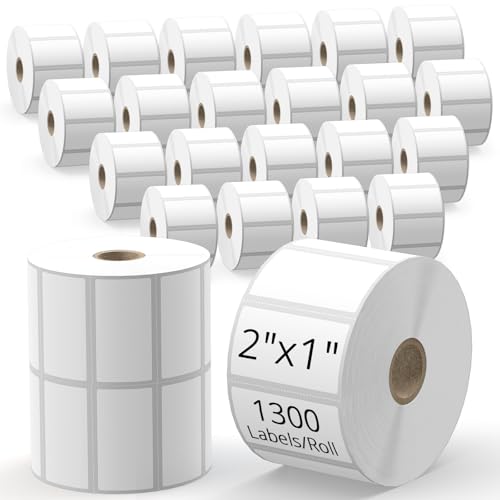 TgSmder 2x1 Address Thermal Labels – White Peforated Barcode Label