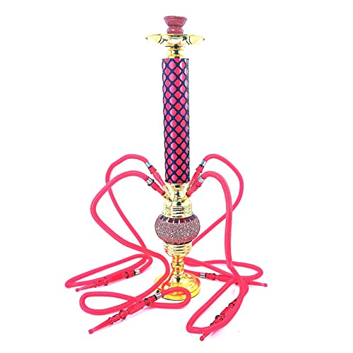 Hcyx Shisha Set, 75CM Premium Aluminiumlegierung Shisha Komplettset mit 4 Silikonschläuchen - Keramik Shisha Bowl und 2…
