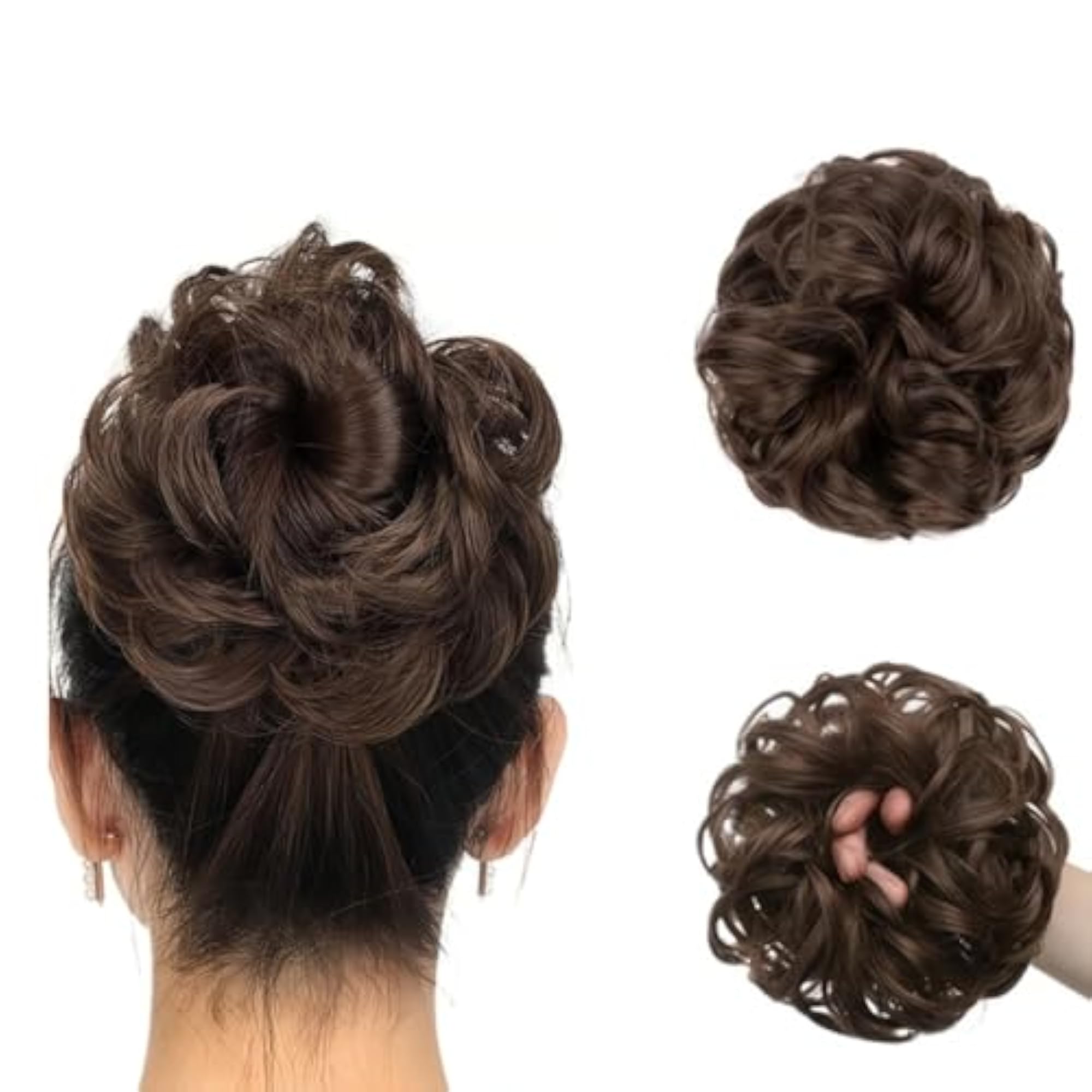 Women's Natural Brown Hair Bun Extension Juda, 35 Gram