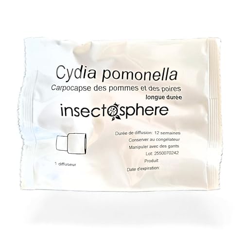 INSECTOSPHERE Phéromone Longue durée carpocapse – Capsule 3 Mois de Diffusion – Détection du ver des Pommes, poires et Noix – pour piège à Papillons