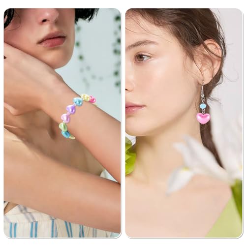 Cuentas de corazón color caramelo para collares DIY 5