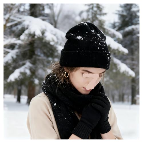 Bufanda y gorro de punto con guantes térmicos de invierno para frío extremo en exteriores 4