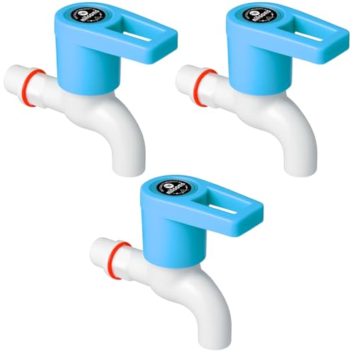 Image of 3 Pcs Bib Cock Tap for Bathroom, Kitchen & Garden | Prime Series Blue Plastic Water Tap | Heavy Duty, Leak-Proof, Wall Mount, Easy Installation | Multipurpose Faucet for Home & Outdoor