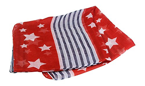 US Scarf Infinity Loop - Stars on Red w/Blue/White Stripes 31.5"x31.5"3