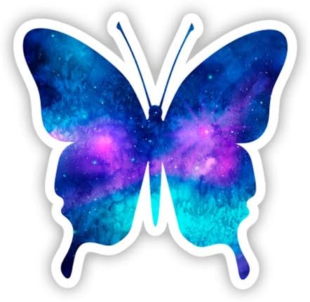 Galaxy Butterfly - 3" Vinyl Sticker - for Car Laptop I-Pad Phone Helmet Hard Hat - Waterproof Decal