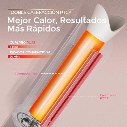 Miniatura 3 de Rizador De Pelo Automatico - Tymo Curlpro Plus Rizador Pelo Ondas Automático Rizos Grandes 25mm Beach Waves Moldeador Tenacilla Para Pelo Largo Hair Curler Anti-Quemaduras Calentamiento Rápido Dorado