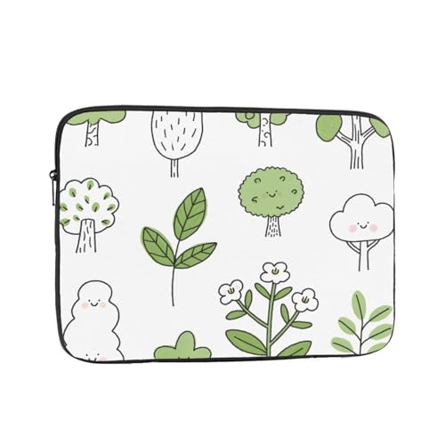 Maletín para portátil de 12 pulgadas, diseño de plantas de dibujos animados