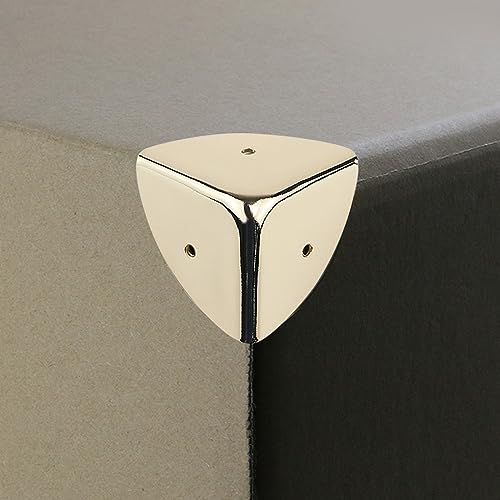 Image of Dnyta 8 Pcs Metal Box Corner Protectors, 1.5 inchx1.5 inchx1.5 inch Gold Furniture Corner Guard Cabinet Decorative Corner Protectors Edge Guard