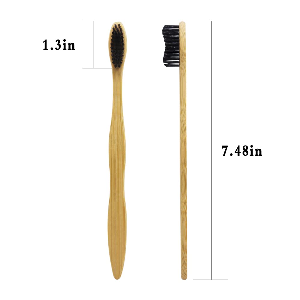 N-amboo Lot de 8 brosses à dents extra dures Bamoo à poils fermes