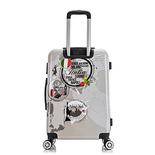 Image of InUSA Prints Plastic 4-Wheel Luggage, World (IUAPC00M-WOR)