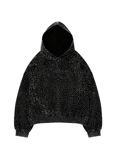 SOLY HUX Men's Glitter Oversized Hoodies Sparkly Long Sleeve Shirts Party Hooded Sweatshirts Tops