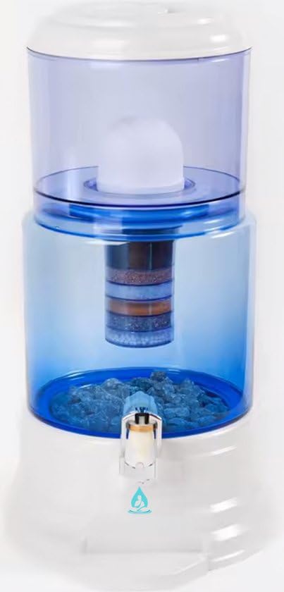 Brilliant - Filtro per acqua alcalino, impianto di filtraggio in 8 fasi, 14 litri, acqua potabile filtrata con minerali aggiunti, purificazione dell'acqua, caraffa filtrante dell'acqua